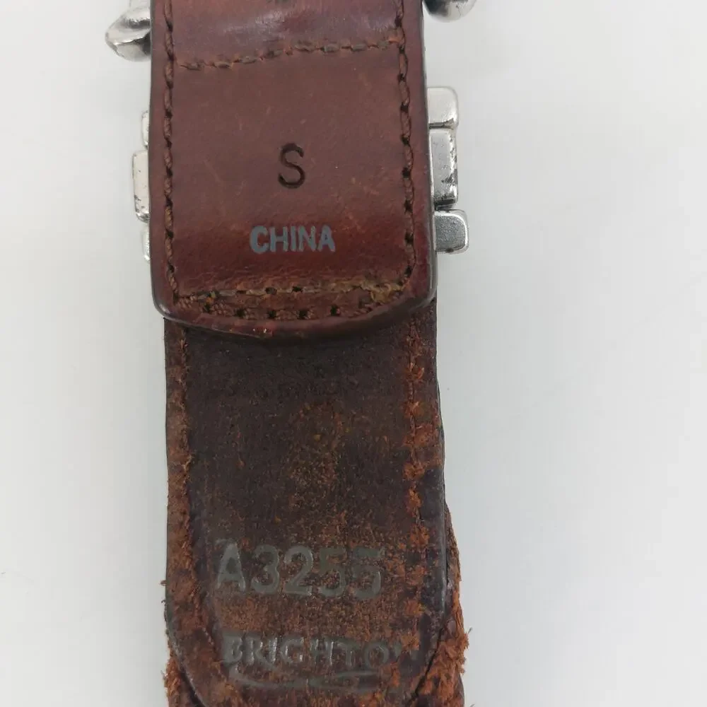 Brighton Brown Womens Leather Belt Braided Small Casual 1995